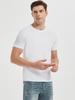 Męski T-shirt 80-count Dwustronnie Merceryzowany Bawełniany Biały Amoniak Czysta Bawełna Krótki Rękaw Casualowy Dekolt Okrągły dla Mężczyzn Lato