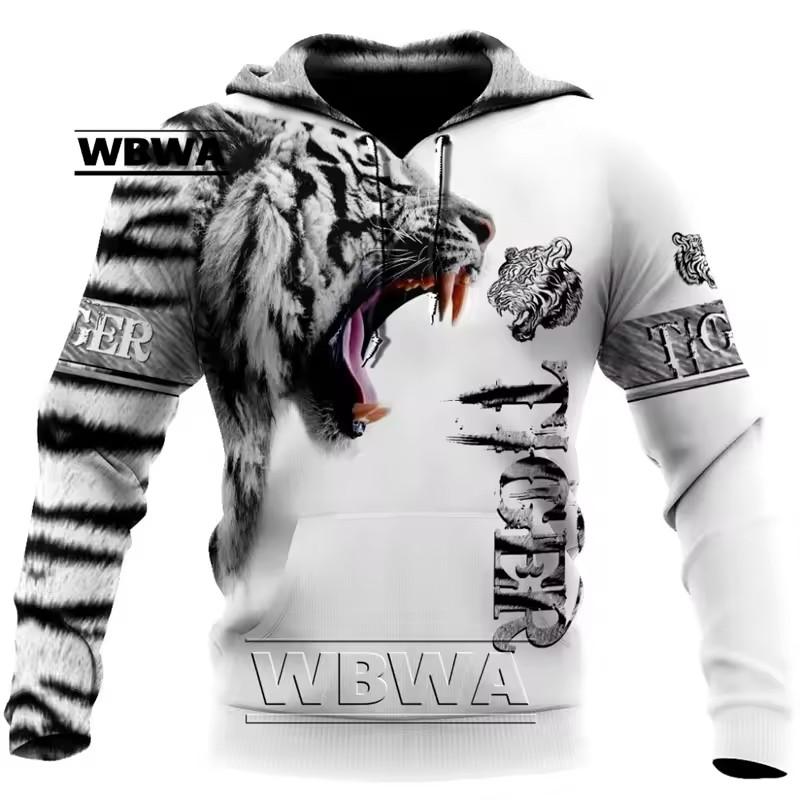 

Fashion Fall Tigers Men Hoodies White Tiger Skin 3D All over Printed Mens Sweatshirt Unisex Long Sleeve Pullover Casual Jacket 6XL