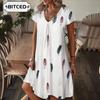 Fashion Summer Spring Short Sleeve V-Neck Casual Dresses Unique Design