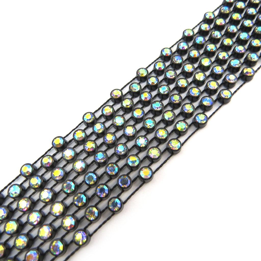 Les Trésors De Lily [P4842] - Ras de Cou Créateur 'Sissi' blanc boréal noir - 2. 5 cm