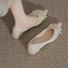 French beautiful wedding shoes women's 2025 spring and summer new two wear thick heels with skirts daily pointed shallow mouth women's single shoes