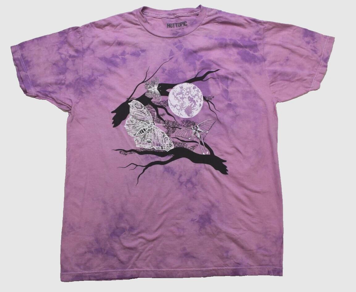 

Hot Topic Juniors Night Moths Tie-Dye Boyfriend Fit T-Shirt New 2XL L