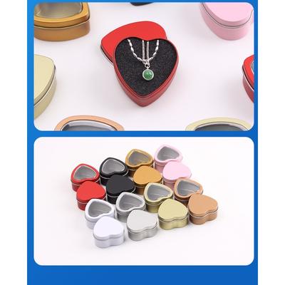 Tinplate Small Jewelry Heart-shaped Iron Can Tinplate Box Badge Small U Disk Iron Box
