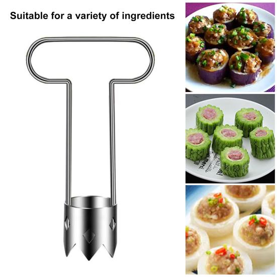 Entkerner für Obst und Gemüse, Paprika-Entkerner, gezackte Klinge, Birnen, Ananas, Kernentferner