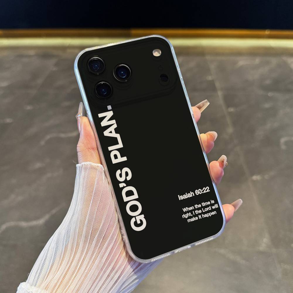 

Gods Plan Jesus Bible Verse Phone Case For iPhone 17,16,15,14,13,12,11 Pro,Max,Plus,X,XS,XR,SE4,E Mini Transparent Soft Cover iPhone16promax