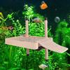 DIY Turtle Platform Wood Grain Fish Tank Ornaments Creative Tortoise Basking Platform Reptile