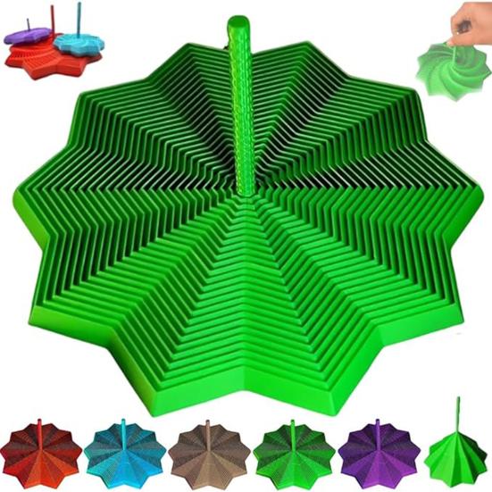 1/3Pcs 3D Printed Expanded Fidget Star Expandable Fractal Hexagon with Handle Stress Anxiety Relief Honeycomb Whirling Spiral Star Sensory Toy