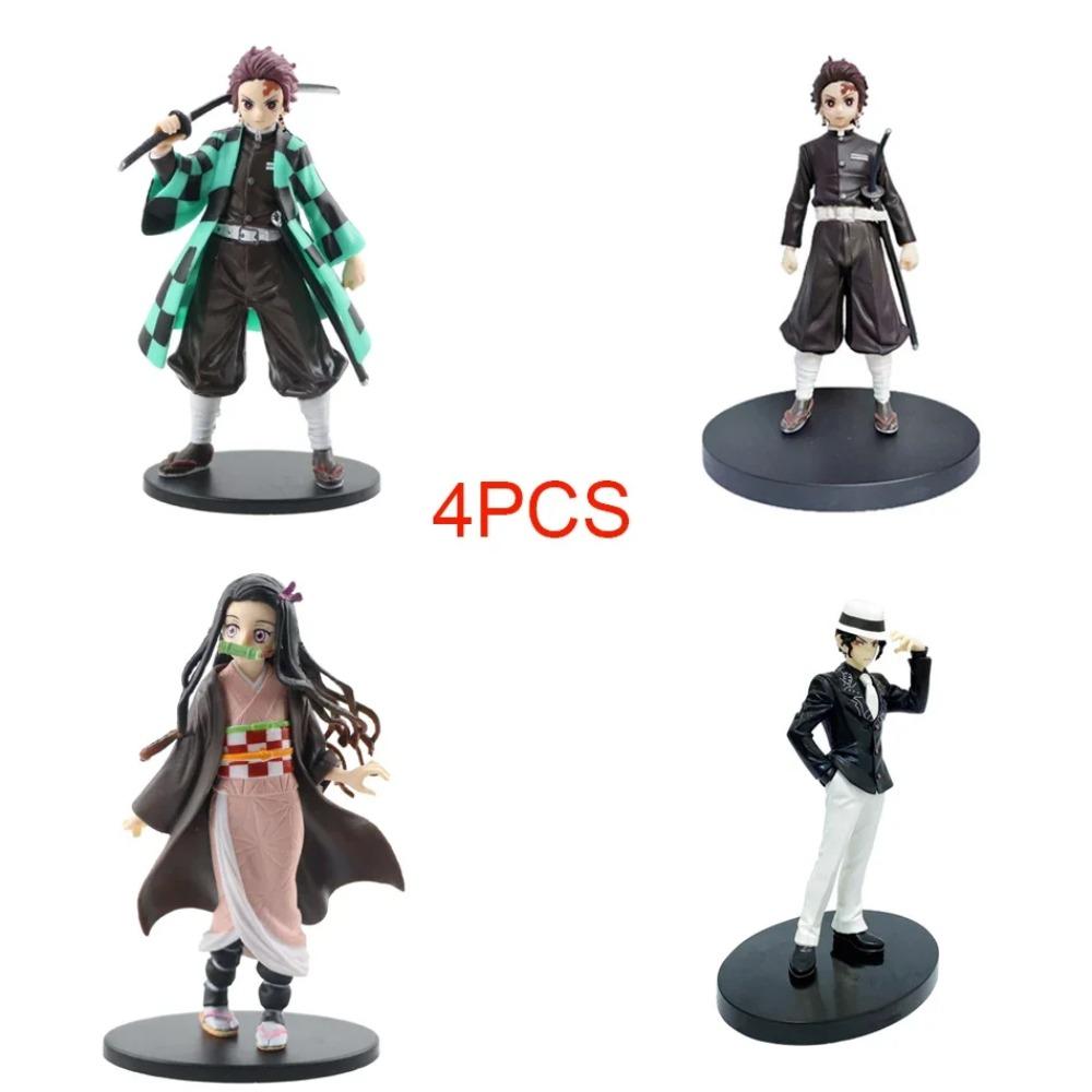 Anime Demon Slayer Figure Kamado Tanjirou Nezuko Action Figures PVC Model Toys Zenitsu Figurine Inosuke Kimetsu No Yaiba Figura