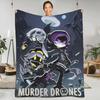 Soft Warm Blanket Camping Robot Murder Drones Anime Movie Bedding Throws Uzi Flannel Bedspread For Living Room Sofa Bed Cover