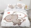 Peach Cat Bedding Quilt Cover Set 3Pcs Bedding Set Goma Cute Cats Duvet Cover Infantil Bedclothes Single Double Queen King Size