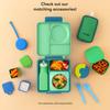 OmieBox Bento Lunch Box with Insulated Thermos for Kids, Meadow Green, B9099