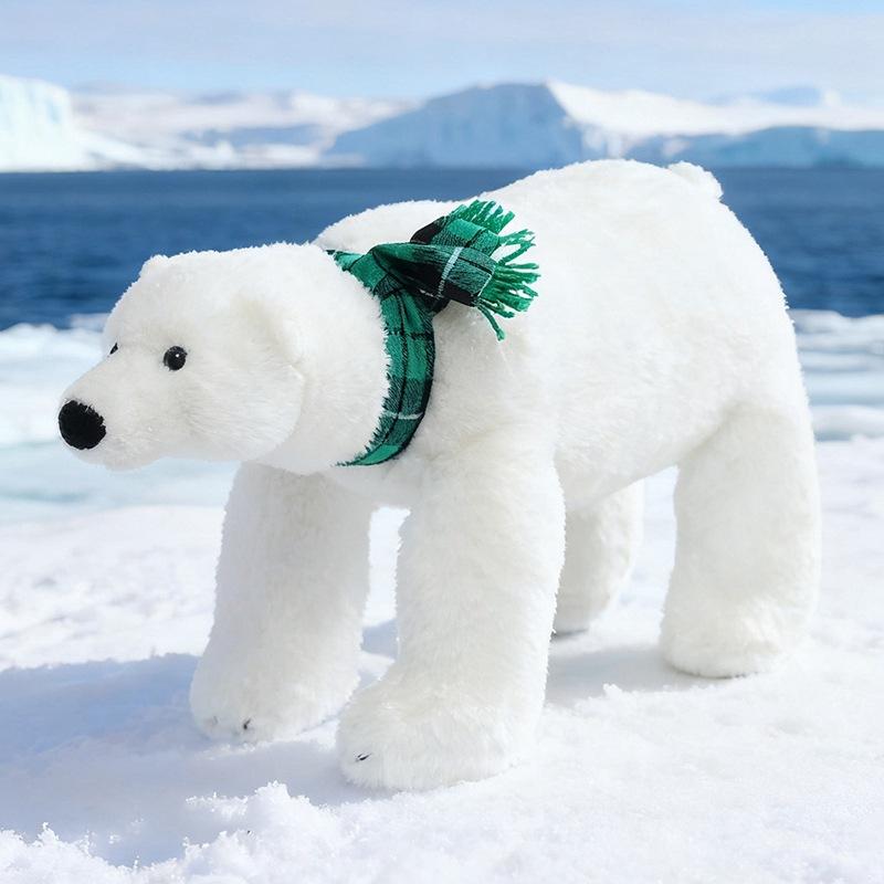 Echte weiße Eisbärpuppe Plüschtier Kuschelbärpuppe Kinderbegleiter Beruhigende Stoffpuppe