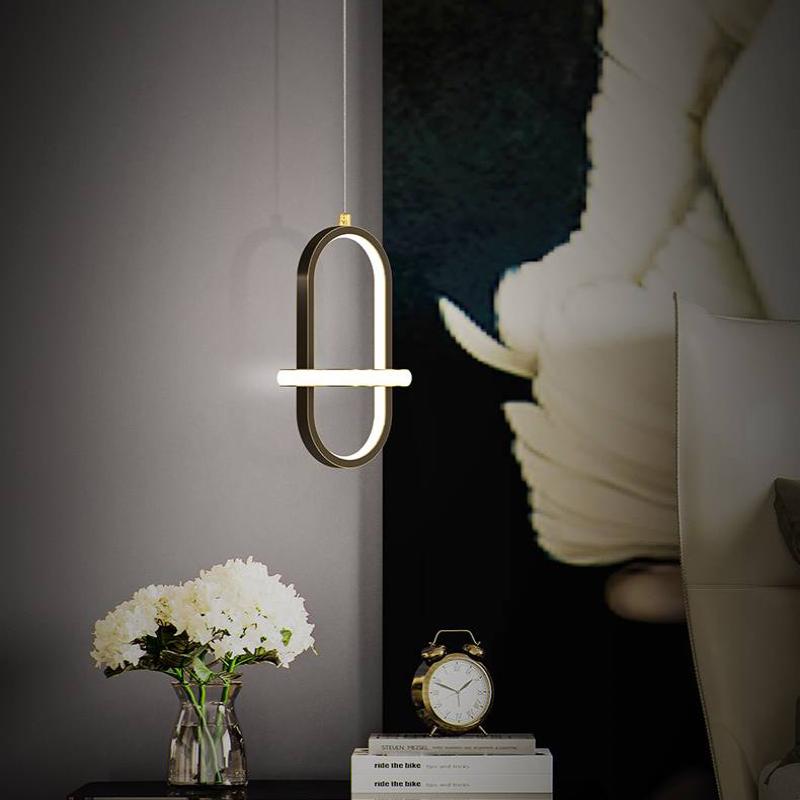 Nordic copper LED chandelier light luxury bedroom bedside lights reading lamp minimalist small chandelier luxury interior decor