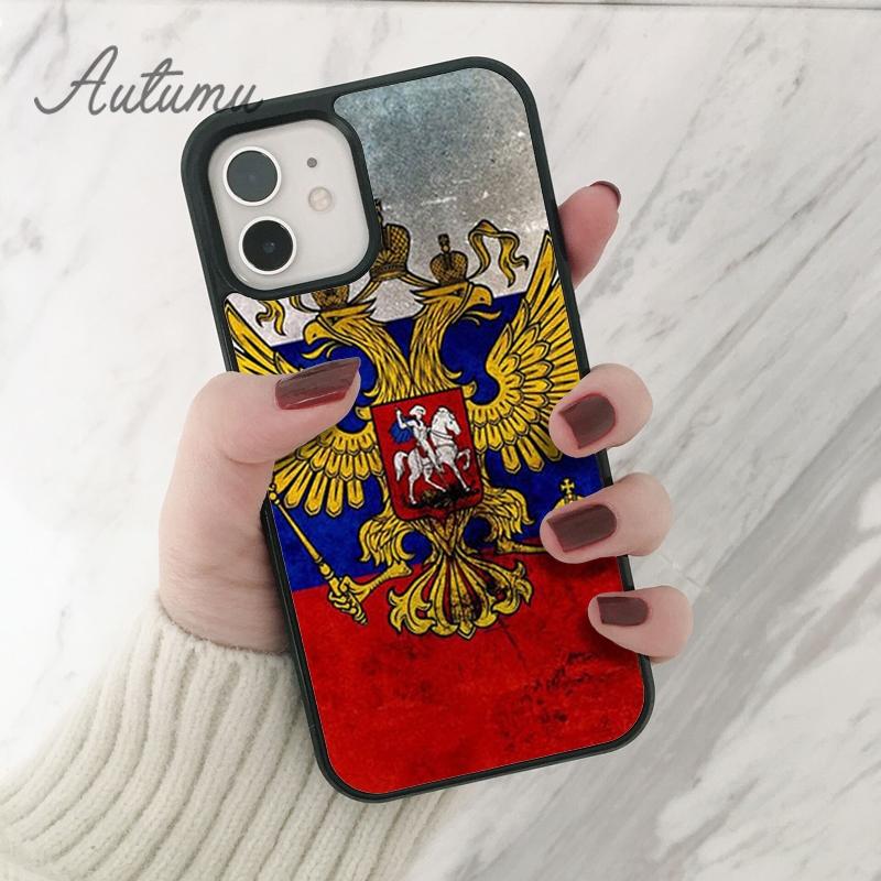 Russia Coat Of Arms Double Headed Eagle Phone Case for iPhone 11 12 13 14 Pro Max Mini XR XS SE 2020 6S 7 8 Plus Galaxy S21 S22