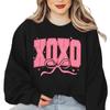 Damenmode Langarm Lockerer Valentinstag Bedrucktes Rundhals-Sweatshirt