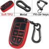 for Jeep Key Fob Cover with keychian,TPU Protection Key Case Compatible with RAM Grand Cherokee Renegade Chrysler Durango Journey Smart Remote