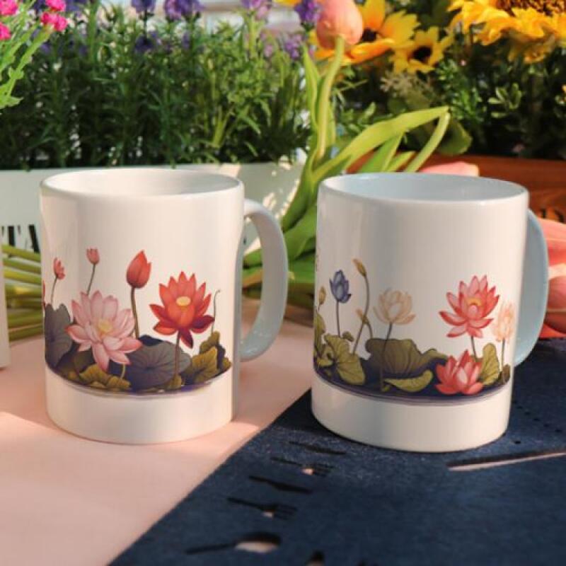 tj239-Design Mug 2p-Lotus and Lotus Leaf 01