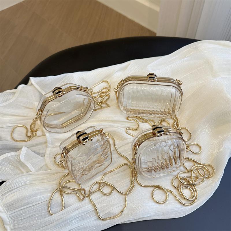 Acrylic Mini Box Bag 2025 New European and American Fashion Transparent Jelly Bag Ins Women's Messenger Chain Bag