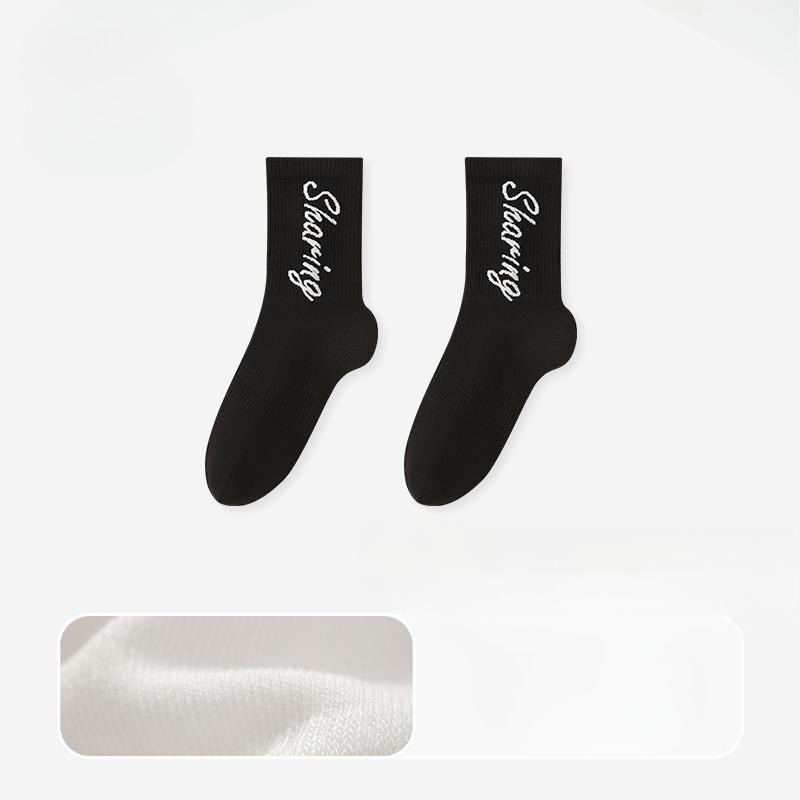 

Мужские осенние спортивные носки-гольфы с английской буквой 10A, антибактериальные, дезодорирующие 1 pair чёрный