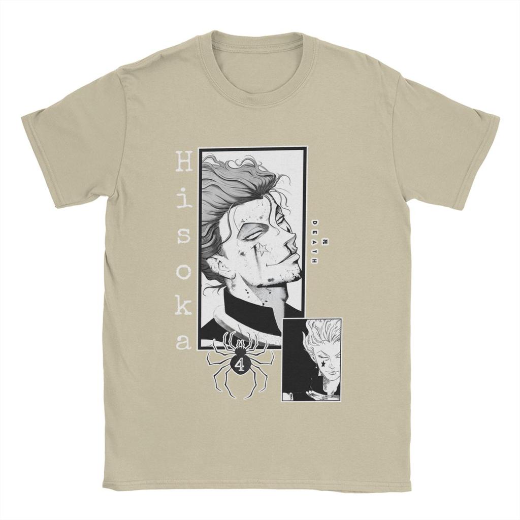 Men T-Shirts Hisoka HXH Anime Funny Pure Cotton Tees Short Sleeve T Shirts Crewneck Clothing Gift