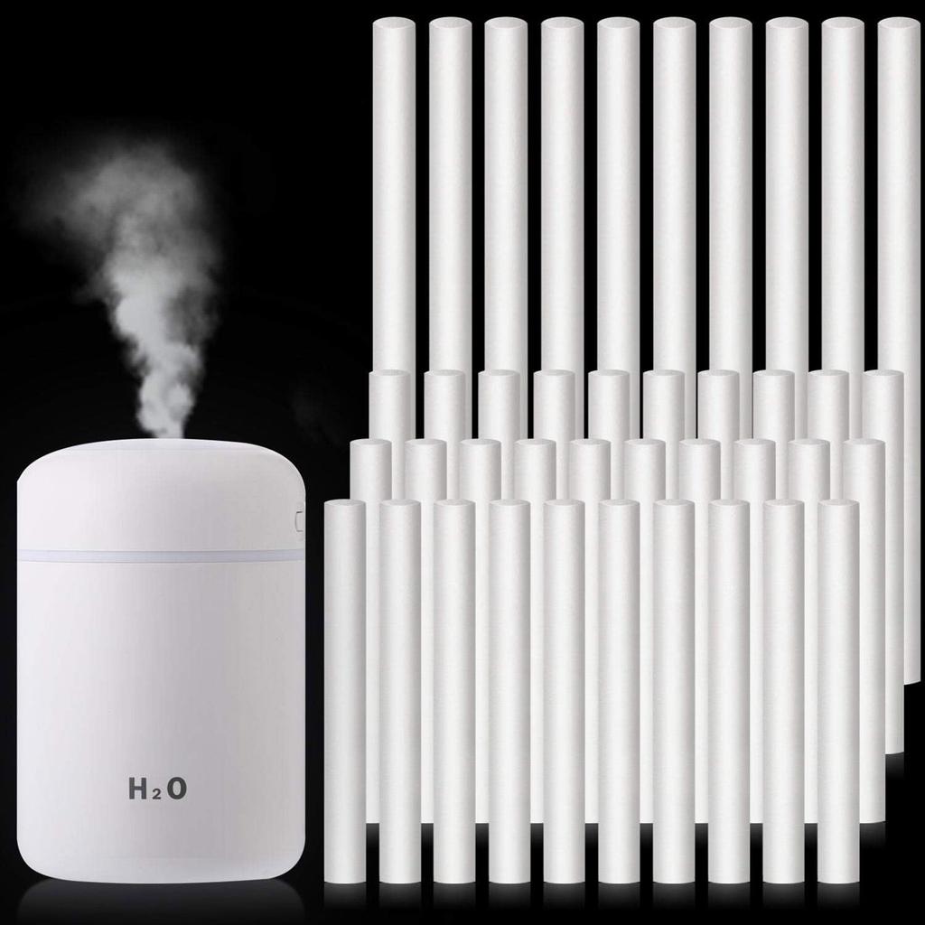 40pz Filtri in Cotone per Umidificatore Bastoncini Sostitutivi per Diffusori di Aromi Portatili Umidificatori Alimentati da USB Parte