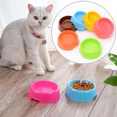 1-5Pcs High Quality Pet Bowl Bowls Candy-Colored Lightweight Plastic Single Bowl Small Dog Cat Pet Bowl Pet Feeding Supplies