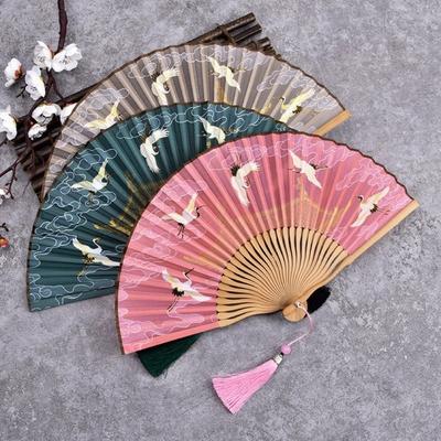Home Decoration Japanese Bamboo Fans Craft Gifts Dance Performance Props Vintage Folding Hand Fan