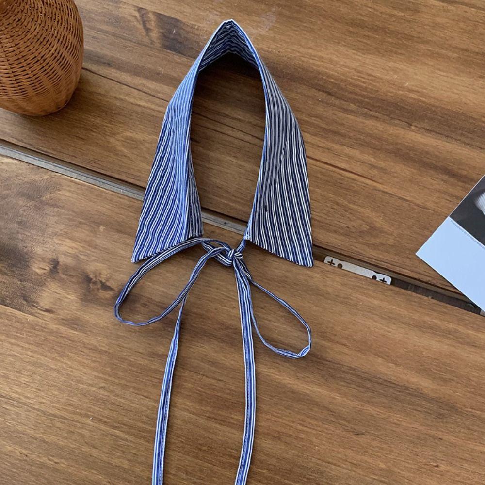 Plaid Blouse False Neckwear Comfortable Women's Detachable Collar Women/Girls