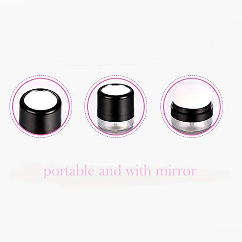 Jar DIY Cosmetic Foundation Powder Case Travel Powder Case with Mirror Portable Loose Powder Box