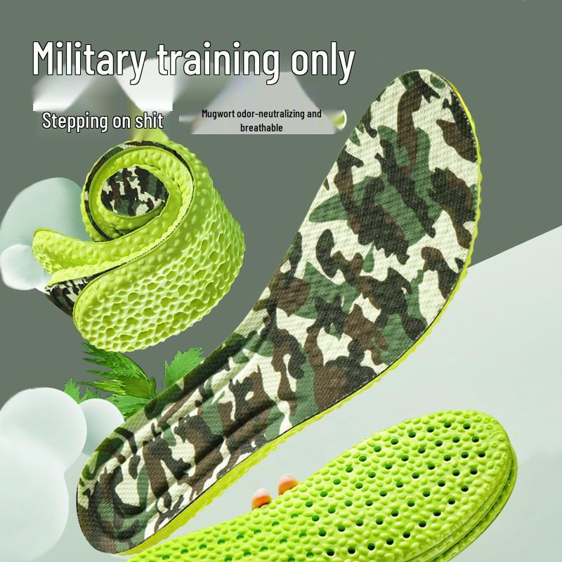 Military Training Comfort Insoles – Soft, Breathable, Odor-Resistant for Men & Women. Perfect for Summer Sports with Step-On Comfort.