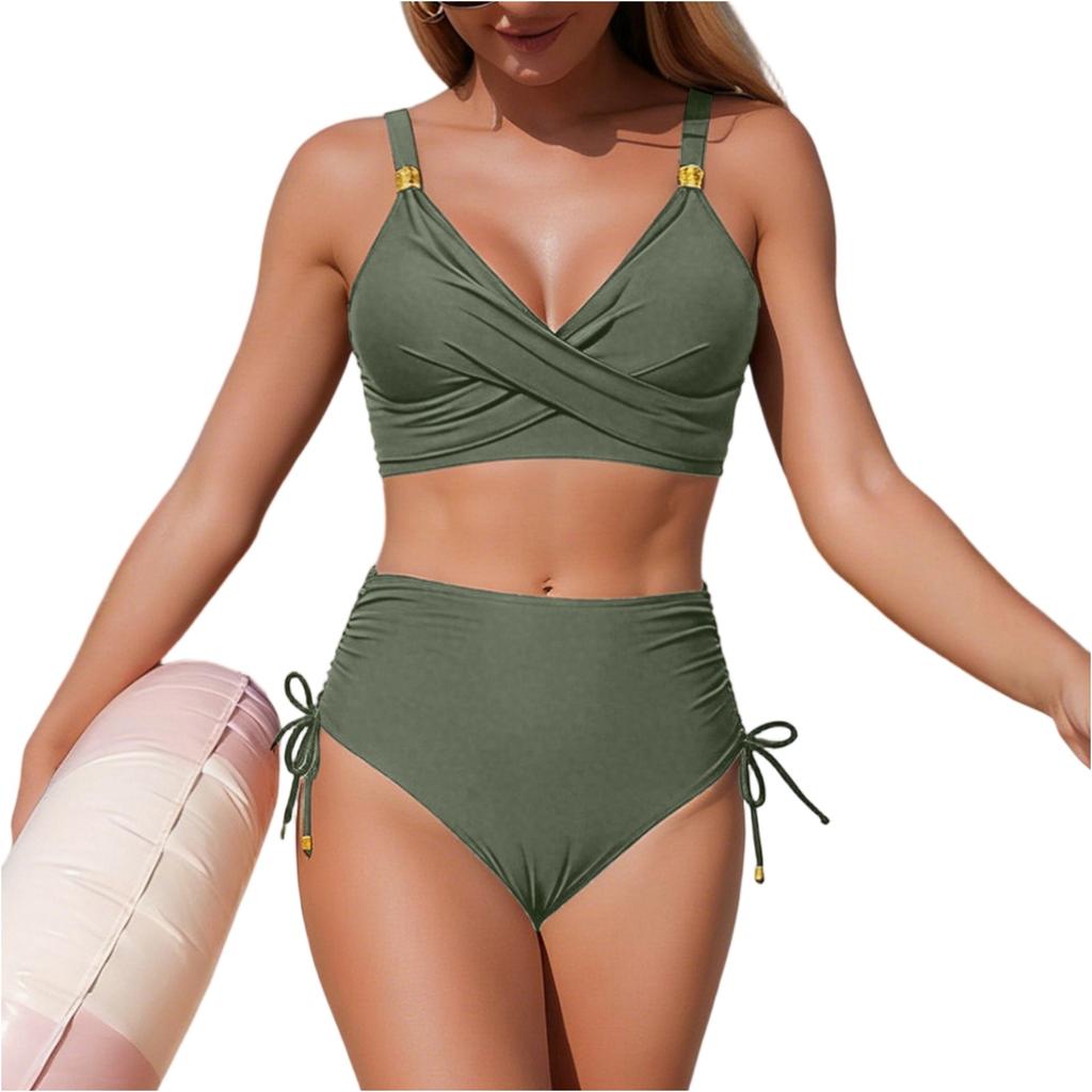Women's Fashionable Sports High-Waisted Two-Piece Swimsuit