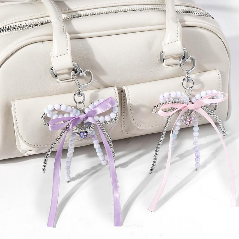 Bowknot Key Ornament Delicate Ribbon Keychain Pendant Aesthetic Key Holder Perfect for Adding a Touch of Elegances