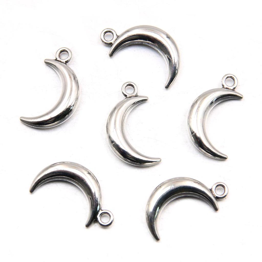 Handgefertigter Antiksilber Mondanhänger: Kreativer Natürlicher Charme Schmuck Accessoire