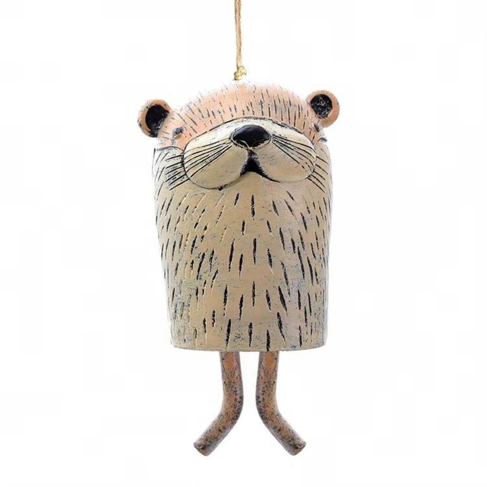 

Hanging Animal Shape Wind Bell Rustic Style Resin Animal Crafts Garden Pendants Room Decoration Sloth