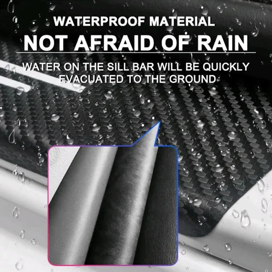 4pcs Universal Car Door Anti Scratch Protector Sticker Carbon Fiber Car Door Sill Protection Strip Decorative Auto Accessories