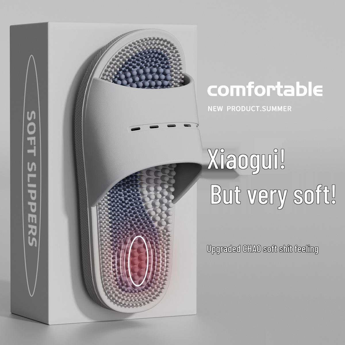 

Чоловічі нековзкі масажні тапочки з акупунктурними точками для домашнього використання та ванни, видання 2025 року 40-41 сірий колір