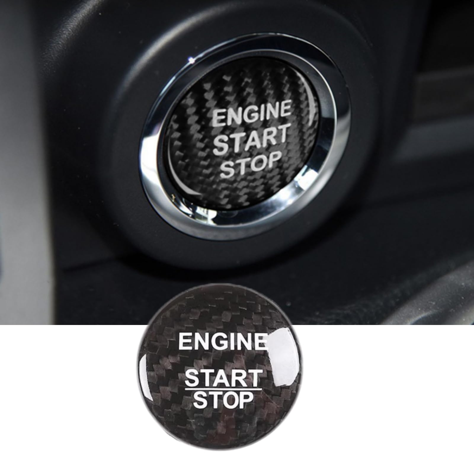 

Subaru engine start button carbon cover made of real carbon (black, 3cm)