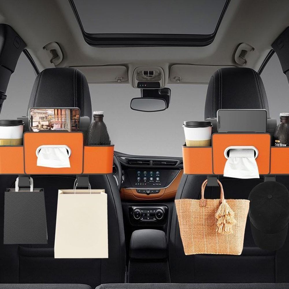New 3-in-1 Car Backseat Organizer Hanging Auto Accessories Tissue Box Multifunction Water Cup Holder