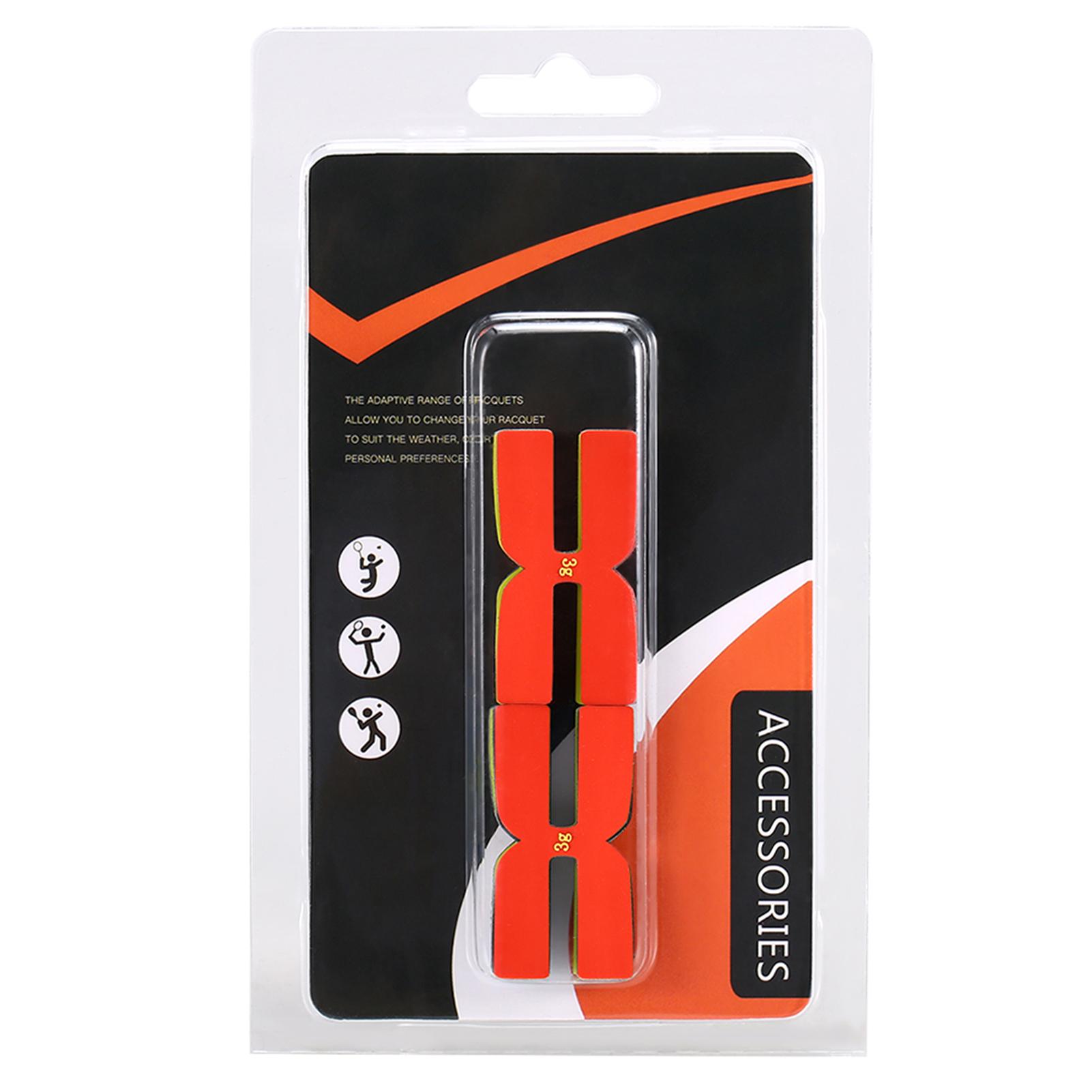 Shoemst Black/Green/Red 6Pcs 3G Tennis Racket Weight Balance Strips Silicone Tennis Racquet Tapes