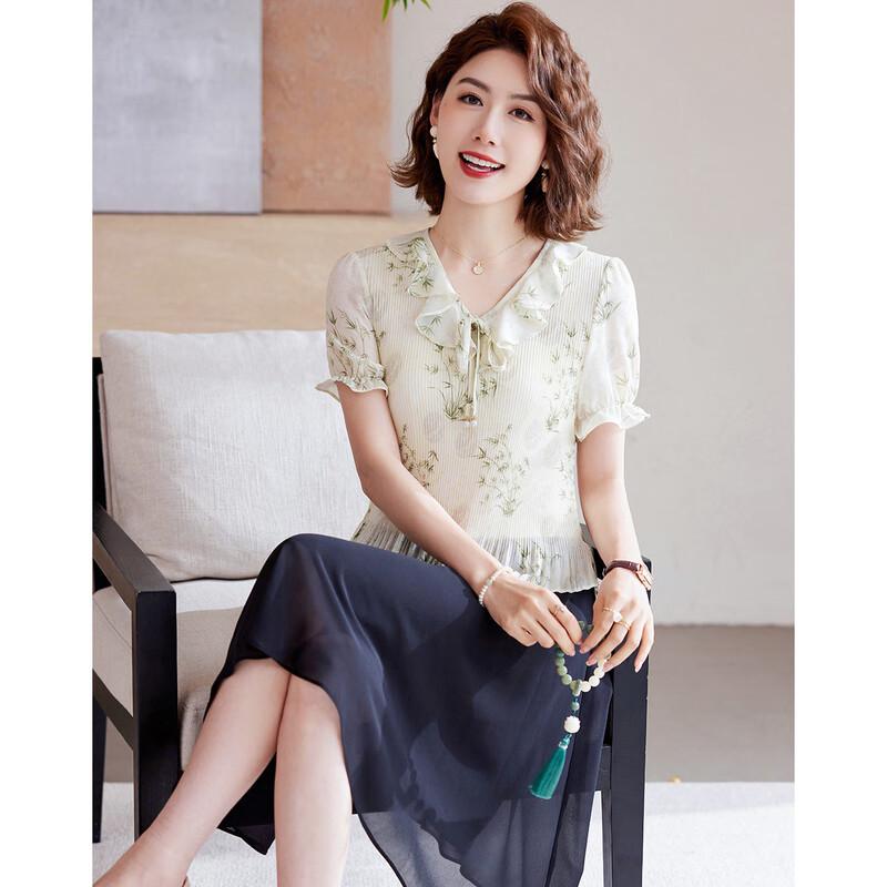 

Pasite Летнее шифоновое элегантное платье-обманка из двух частей 4XL