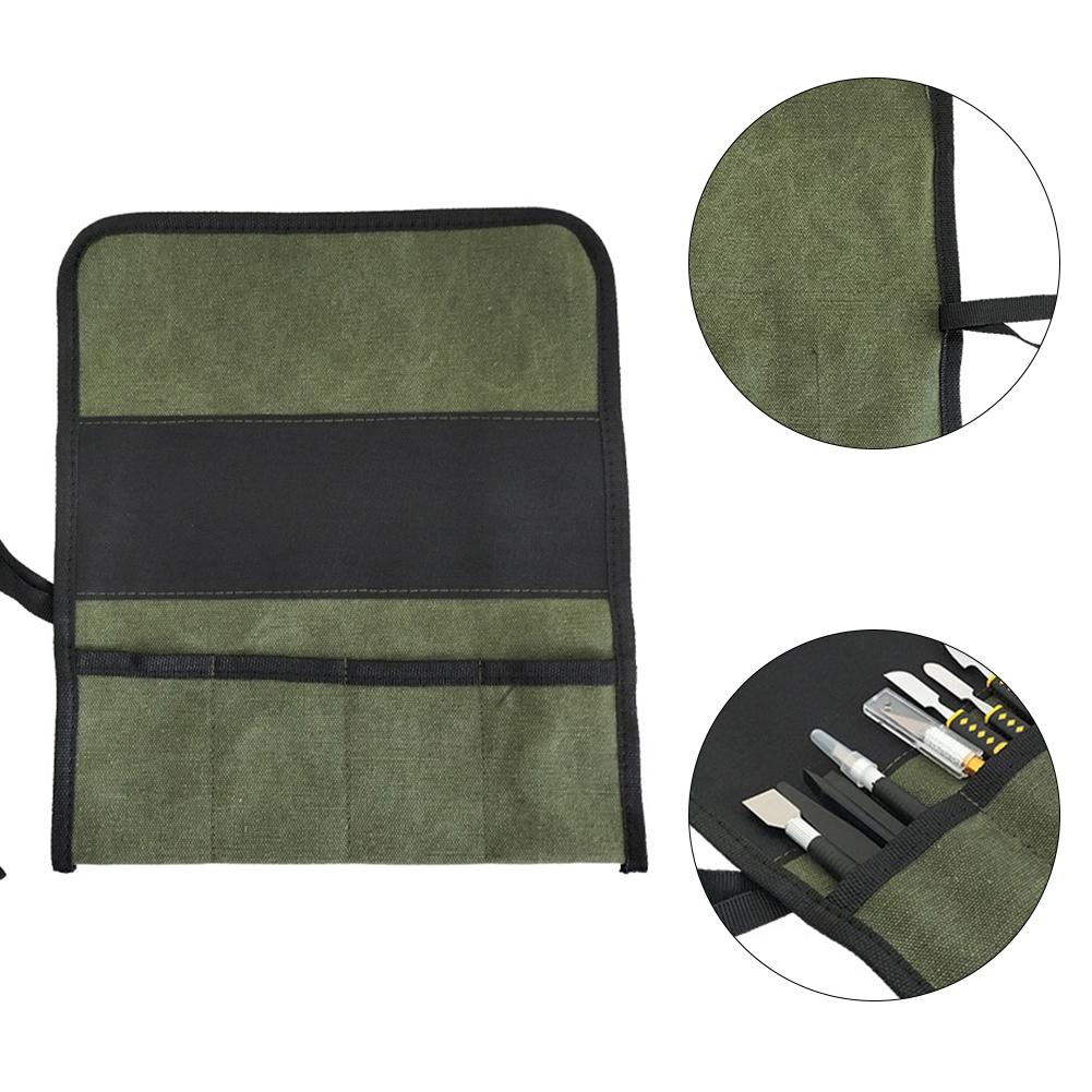 1Pc Multiple Pockets Multi-Purpose Roll Up Tool Bag Oxford Cloth Wrench Pouch Screwdrivers Drills Storage Case Bag Hanging Tool