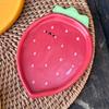 4pcs Ceramic Snack Plates , Cute Cartoon Fruit Design ,Orange Slice, Avocado, Strawberry, Corn, for Desserts, Dips, Sushi , Seasonings