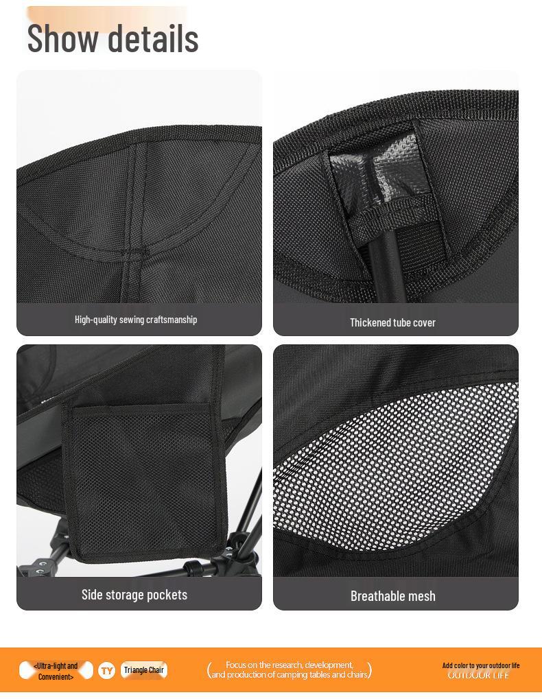 Portable Outdoor Folding Chair: Versatile for Camping, Beach, and Fishing, Lightweight and Adjustable in Height