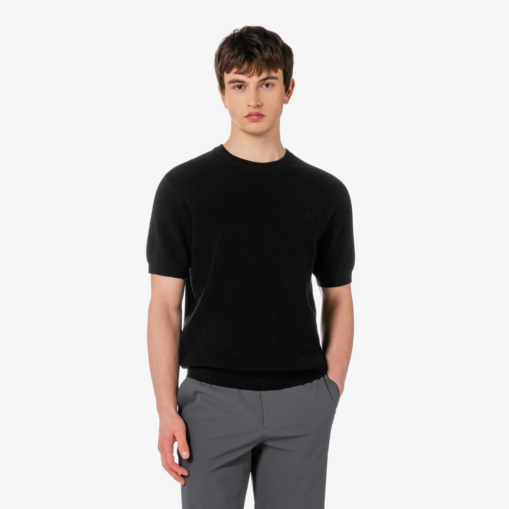 [Lacoste] Men s Short-sleeve Ribbed Crew Neck Pullover AH827E-56G031 4