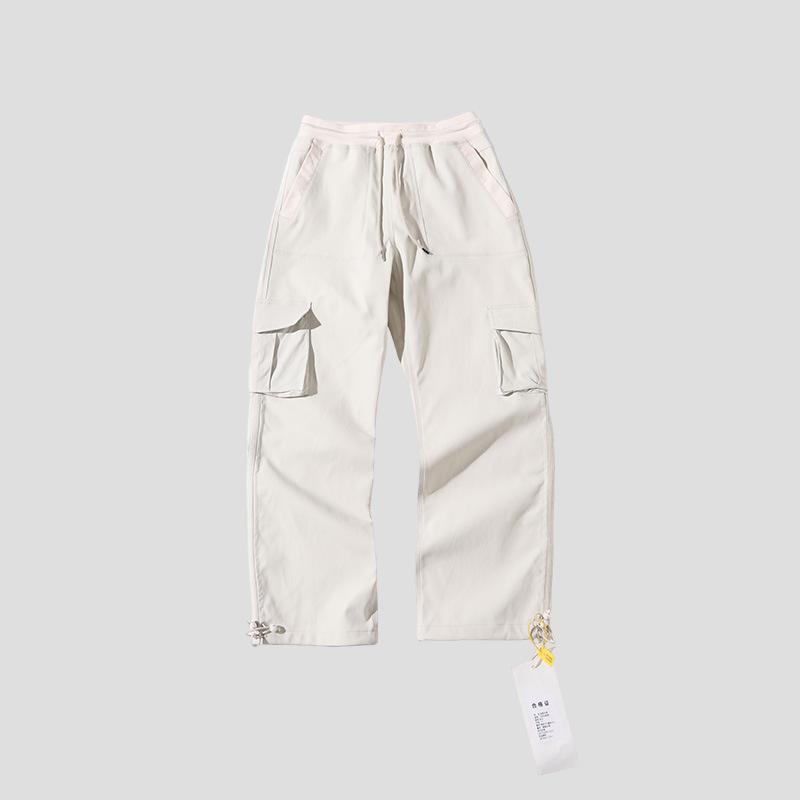 Unisex Windproof Fleece-Lined High-Waisted Utility Pants - Autumn/Winter, Straight Leg, Large Pockets.