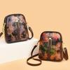 Printed Mobile Phone Bag Women's Bag Fashion Single Shoulder Crossbody Bag Pu Small Square Bag Convenient Mini Bag