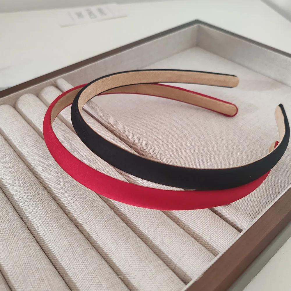 2 Stück Mode 1,2 cm Schmal Solide Lünette Haarbänder Stirnbänder für Frauen Männer Mädchen Vintage Reifen für Waschgesicht Werkzeug Haarbänder Accessoires