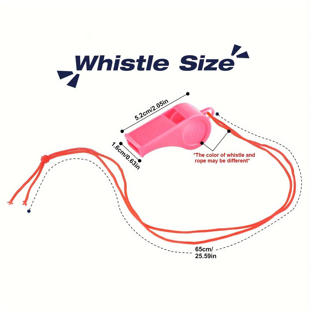 25pcs Plastic Whistles with Lanyard OK Pattern Loud Crisp Sound Emergency Whistles for Sports Training Competition Coaches JXB