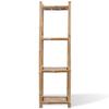 4 Tier Square Floor Shelf Bamboo