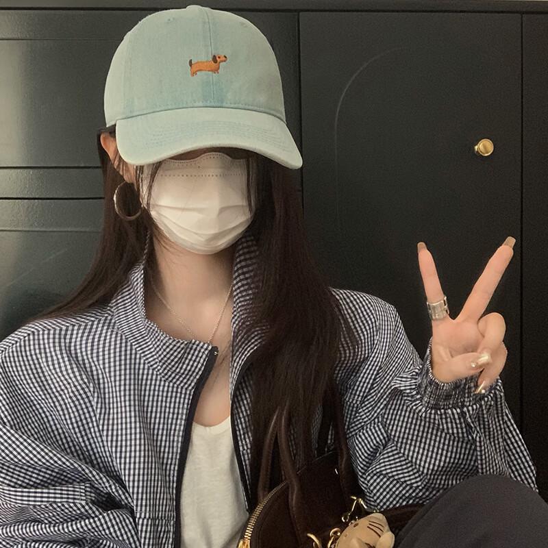 Cute Dog Embroidered Denim Baseball Cap